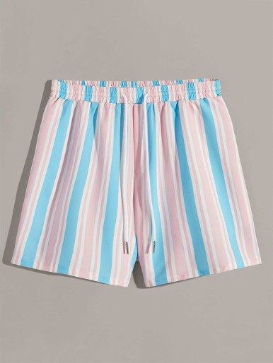 Many colorful Boho Striped Men's shorts Pocket