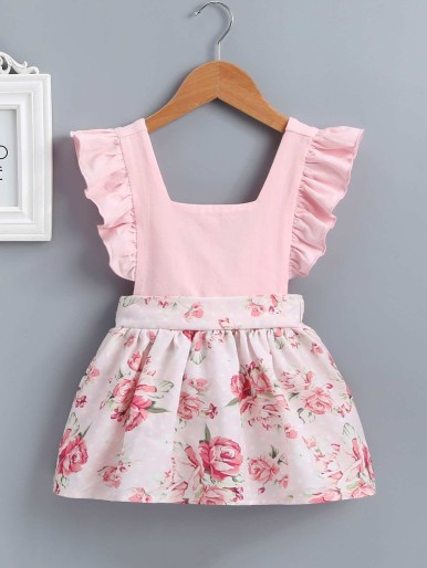 Baby Floral Print Ruffle Dress