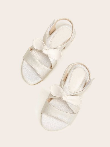 Toddler Girls Bow Decor Slingback Sandals