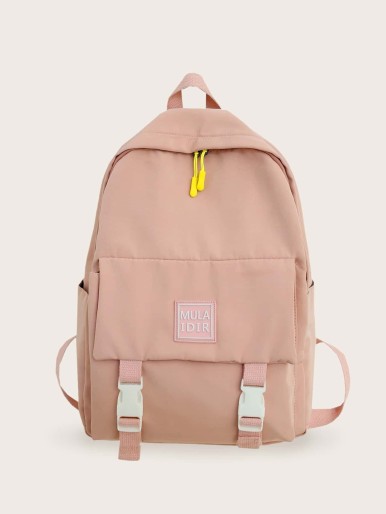 Letter Patch Pocket Front Backpack