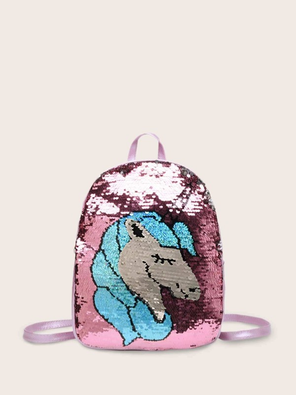 Girls Unicorn Pattern Sequin Backpack