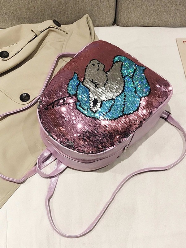 Girls Unicorn Pattern Sequin Backpack