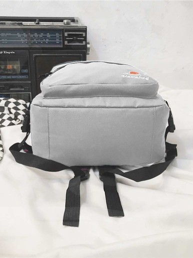 Planet Embroidered Pocket Front Backpack