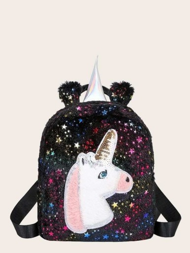 Girls Unicorn Design Glitter Backpack