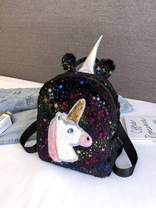 Girls Unicorn Design Glitter Backpack