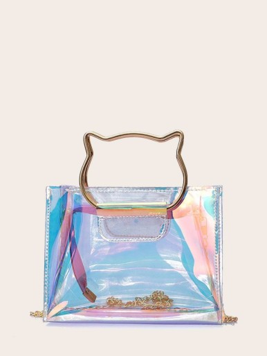 Girls iridescent transparent bag