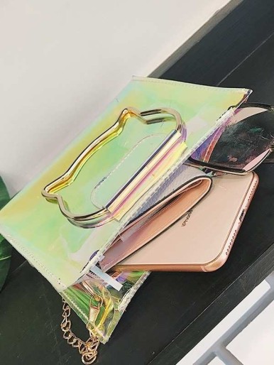 Girls iridescent transparent bag