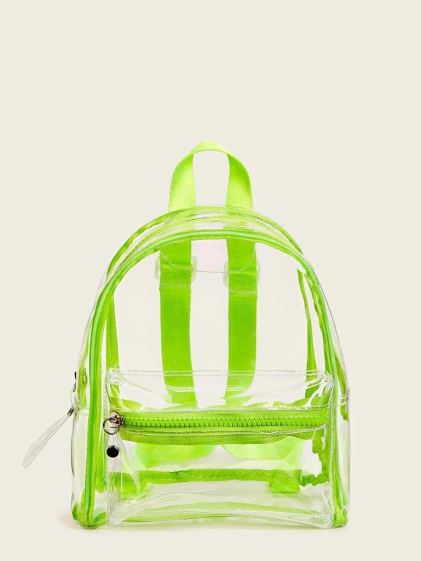 Neon store clear backpack