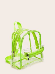 Neon Lime Clear Backpack