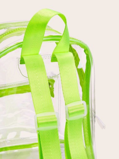 Neon Lime Clear Backpack