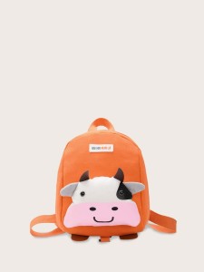 Girls 3D Cartoon Cow Decor Backpack