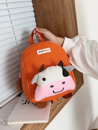 Girls 3D Cartoon Cow Decor Backpack