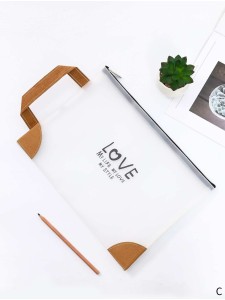 Letter Print Clear Handle File Bag 1pc