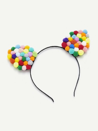 Pom Pom Cat Ear Headband