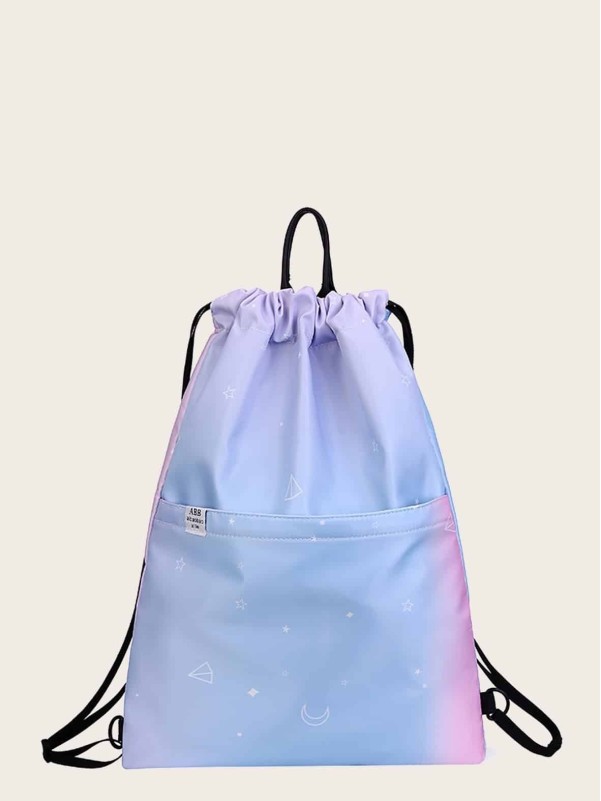 Girls Gradient Color Drawstring Backpack