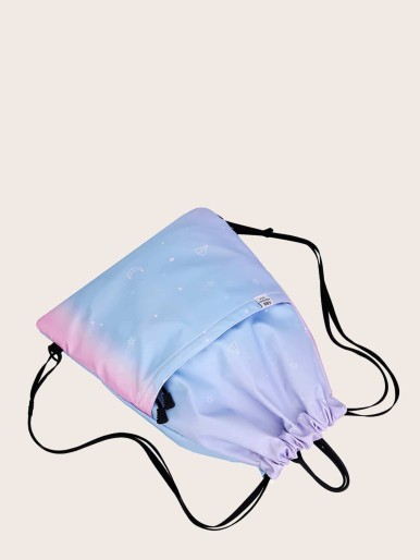 Girls Gradient Color Drawstring Backpack