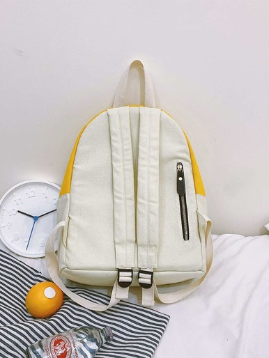 Double Pocket Two Tone Backpack