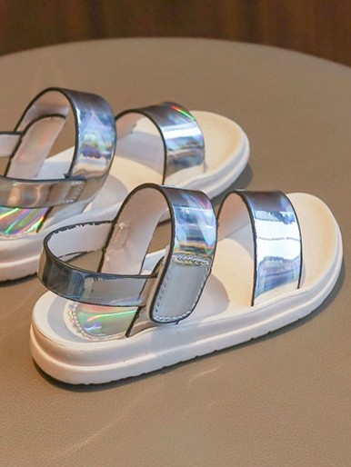 Kids Open Toe Slingback Iridescent Sandals