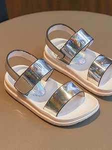 Kids Open Toe Slingback Iridescent Sandals