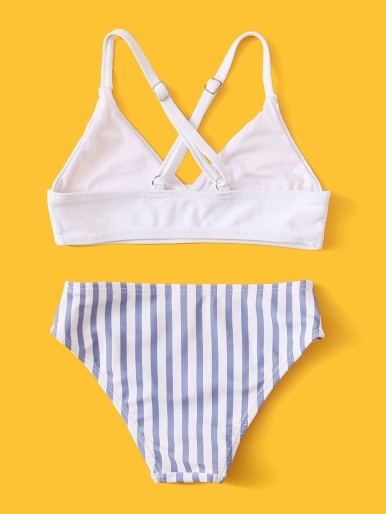 Toddler Girls Striped Bikini Swimsuit