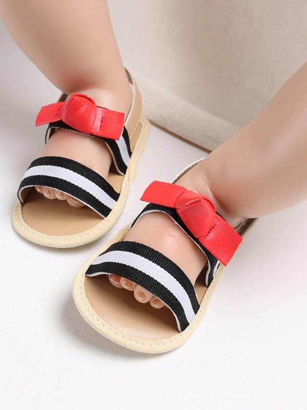 Baby Striped Pattern Slingback Sandals