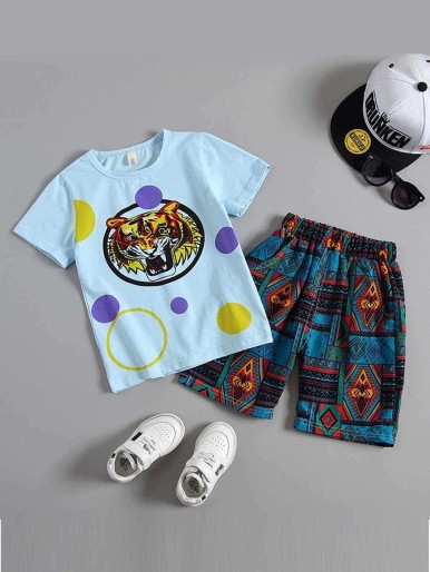 Many colorful Boho Animals Toddler boy two-piece sets