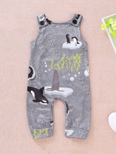 Toddler Boys Penguin Print Jumpsuit