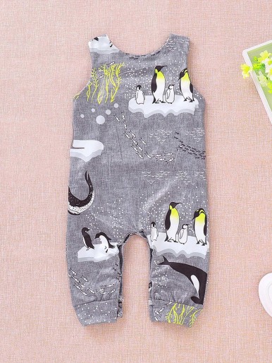 Toddler Boys Penguin Print Jumpsuit