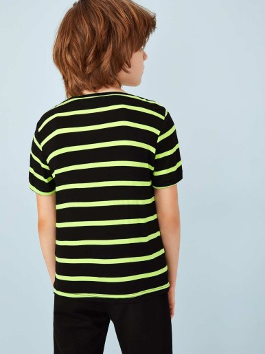 Many Colorful Casual Striped Shirts Boys Color Block