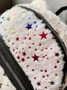 Girls Star Pattern Fluffy Backpack