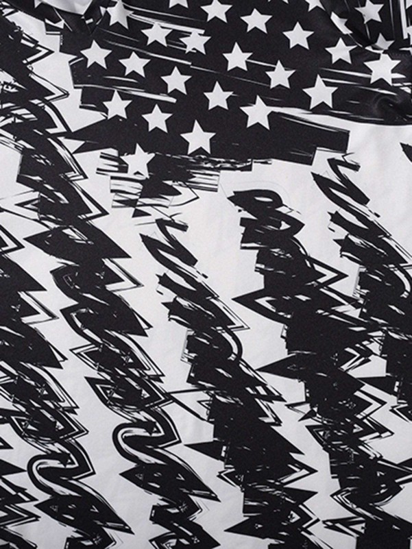 Men Graffiti And Star Print Tee