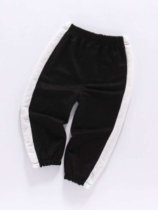Black & white Sports Toddler boy trousers Side stripes