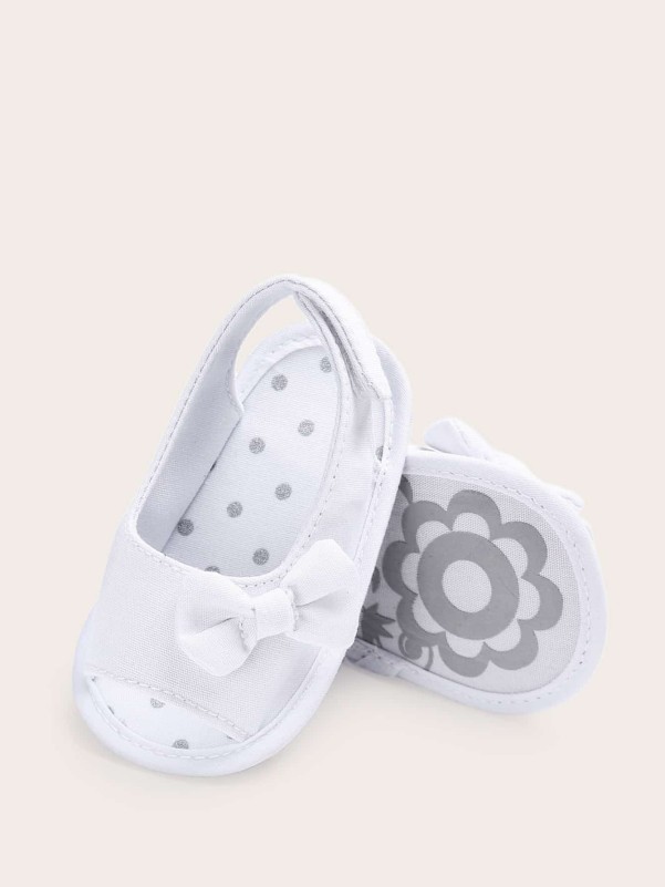 Baby Bow Decor Velcro Slingback Sandals