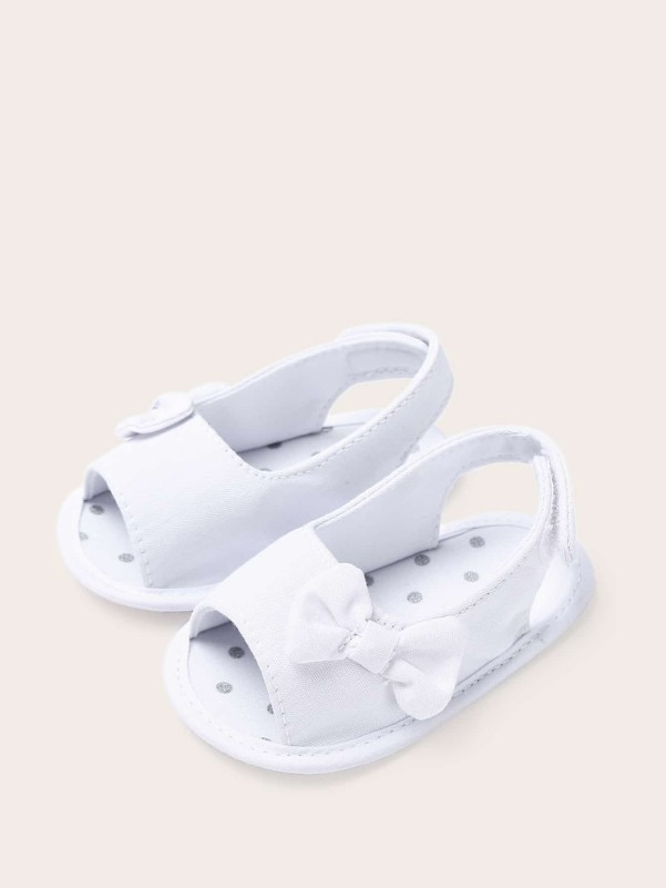 Baby Bow Decor Velcro Slingback Sandals
