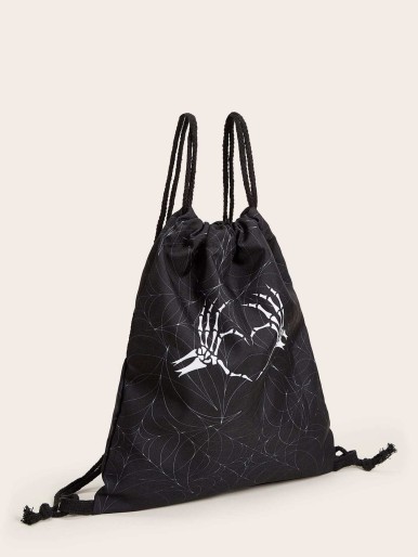 حقيبة ظهر بتصميم نسيج العنكبوت للهالوين