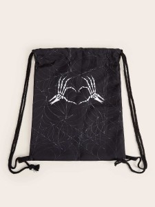 حقيبة ظهر بتصميم نسيج العنكبوت للهالوين