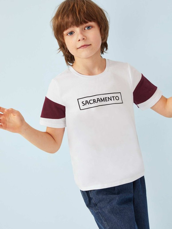 Boys Two Tone Letter Tee