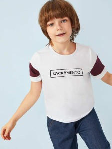 Boys Two Tone Letter Tee