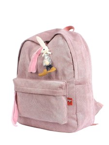 Kids Rabbit Patch Decor Corduroy Backpack