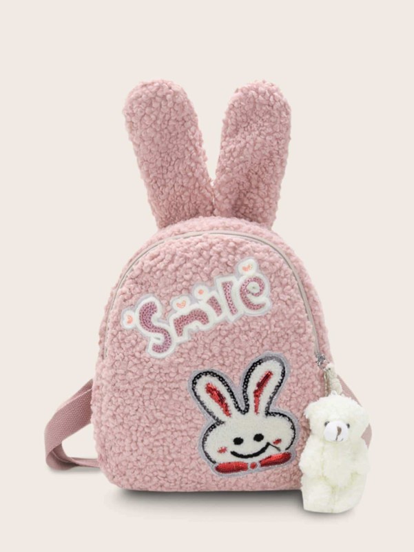 Girls Rabbit & Letter Graphic Backpack