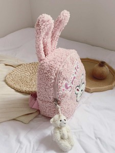 Girls Rabbit & Letter Graphic Backpack