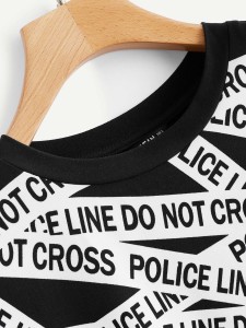 Caution Tape Print T-shirt