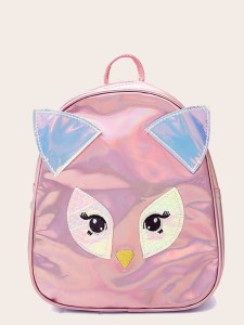 Girls Owl Detail Laser Backpack