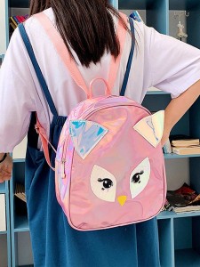 Girls Owl Detail Laser Backpack