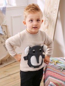 Toddler Boys Elephant Pattern Sweater