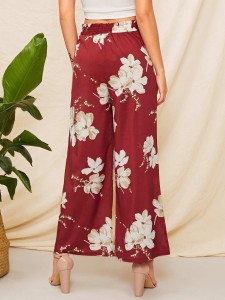 Wide Leg Floral Print Pants