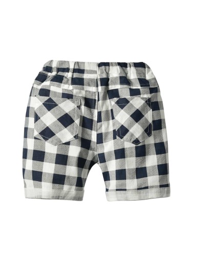 Many Colorful Casual Gingham Toddler Boy Shorts Patched