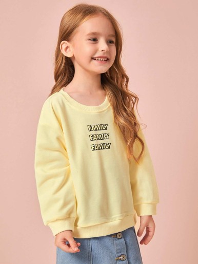 Toddler Girls Letter Graphic Sweatshirt