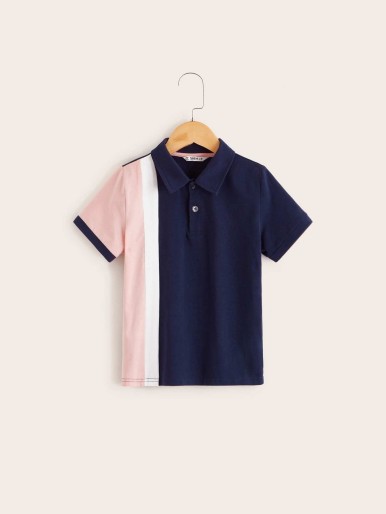 Boys Colorblock Polo Shirt