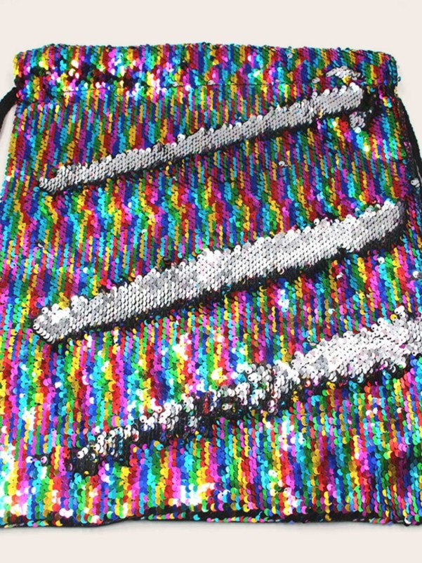 Girls Colorful Sequin Drawstring Backpack